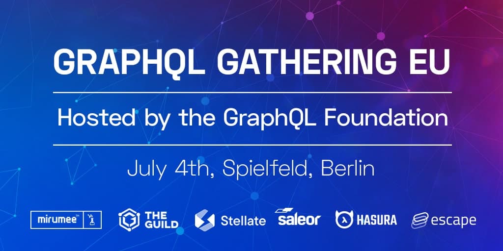Promotional banner promoting the date, time and place for GraphQL EU